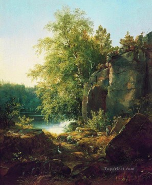 Artworks in 150 Subjects Painting - view of valaam island 1858 classical landscape Ivan Ivanovich forest